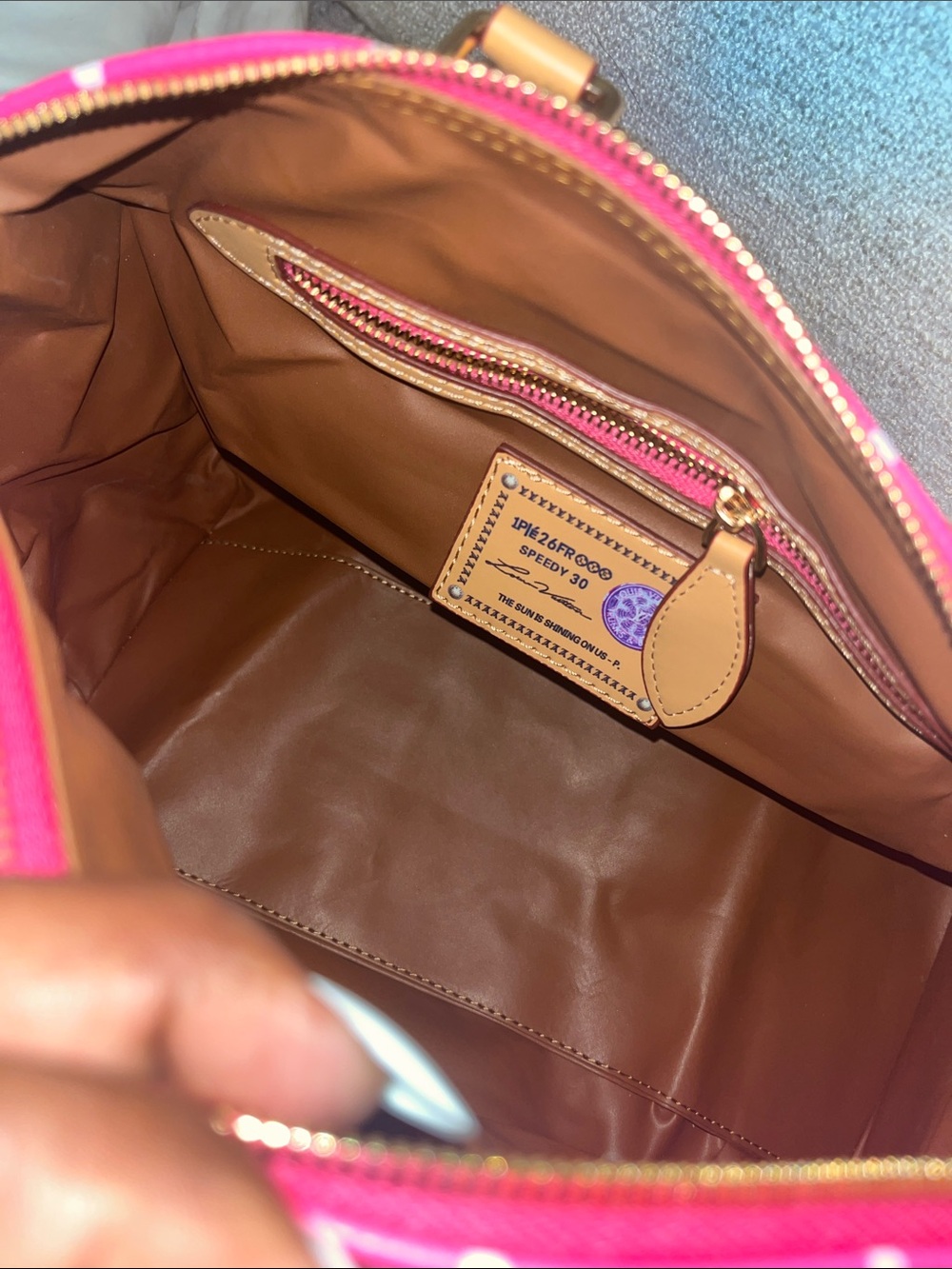 Source Unknown Hot Pink Satchel with Tan Trim - Picture 2 of 4